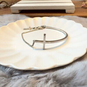 Thomas Sabo Sterling Silver Cross Bangle Bracelet